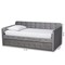 Baxton Studio Jona Grey Velvet and Button Tufted Twin Size Daybed with Trundle 169-10845 - alternate 7